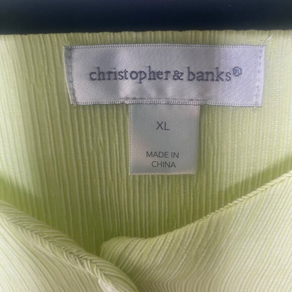 Christopher & Banks Tunic Top Womens XL Light Green Long Sleeve Blouse Flowy She - Picture 2 of 12